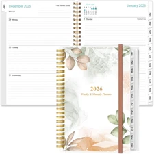 A5 Weekly & Monthly Planner Spiral Bound, January - December 2026, 6.4" X 8.5