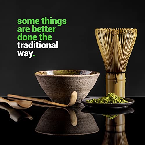  Matcha Whisk Set - (Chasen), Traditional Scoop (Chashaku), Tea Bamboo Whisk