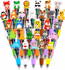 Mini Multicolor Pens -30 Pack Kawaii Animal 4 in 1 Colors Ballpoint Pens for Off