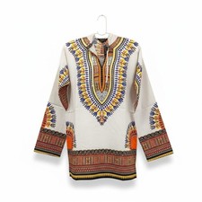 Traditional Print Long-Sleeve Hooded Dashiki