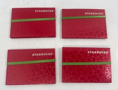 4x Vintage 2011 Starbucks Red & Green Christmas Gift Card Folio Folder