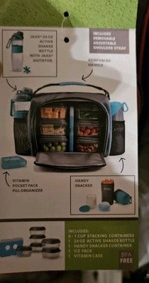Fitpak Jaxx Deluxe Meal Prep Insulated Bag Shaker Bottle NEW Complete  Pink