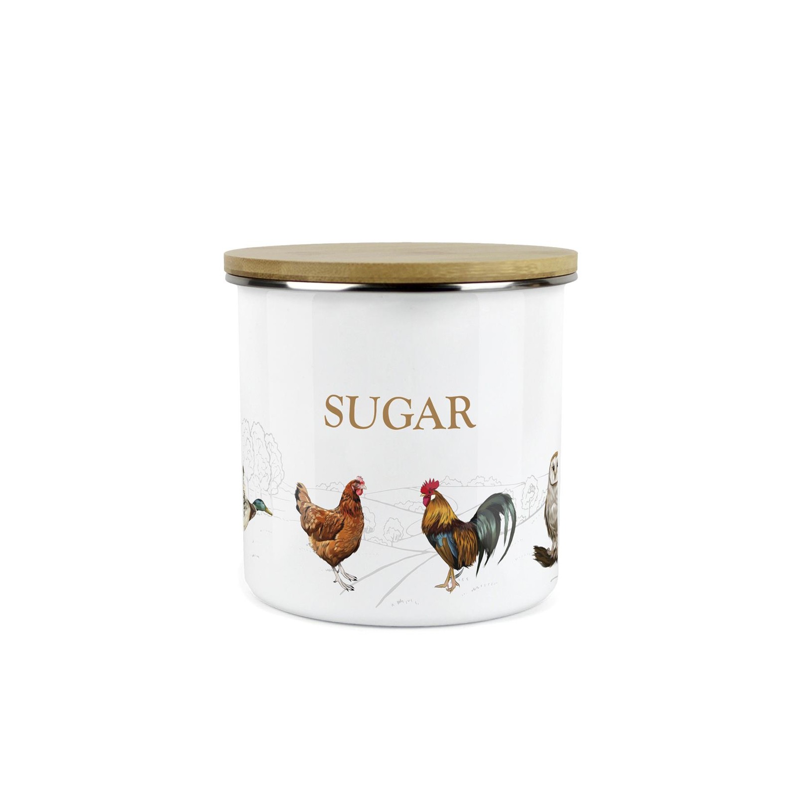 Country Farm Sugar Canister - Countryside Animals Medium Kitchen Storage Jar