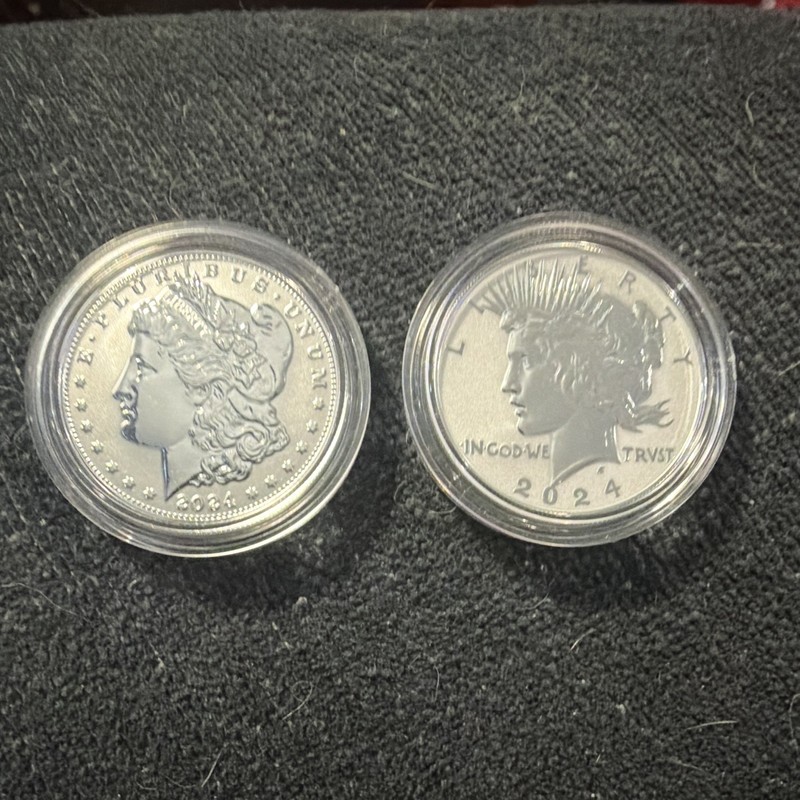 United States Mint 2024 Morgan & Peace Dollar Reverse Proof Set $1 0.999 Silver