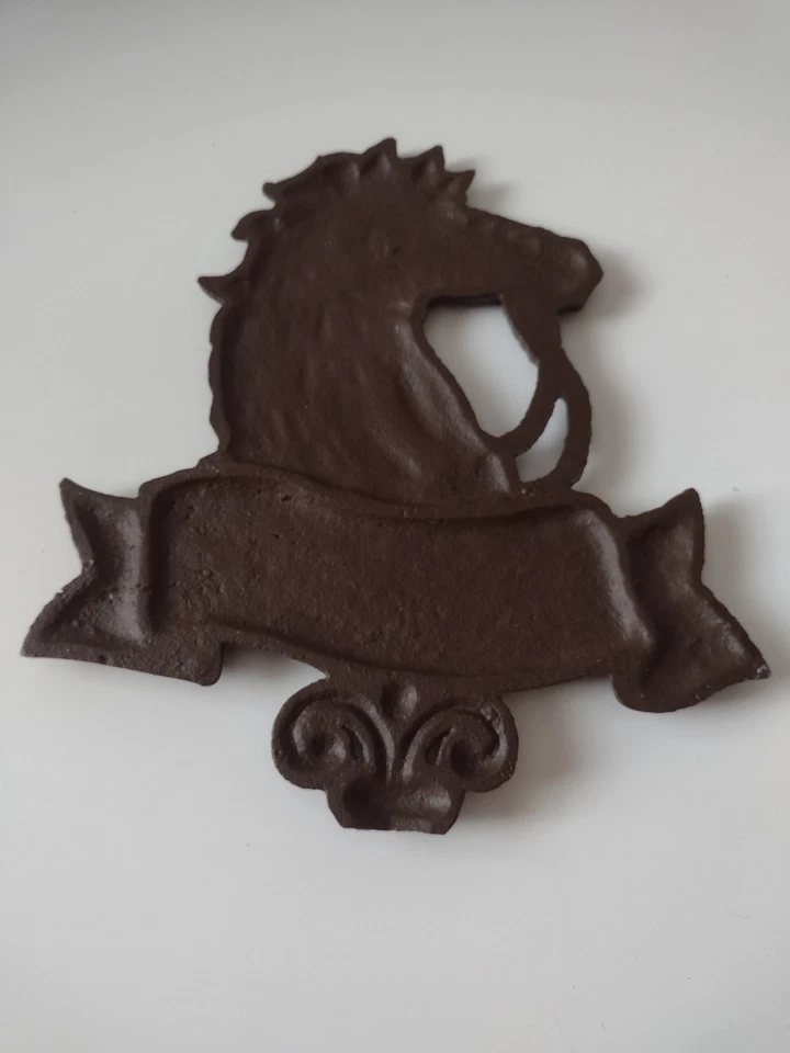 De Colección Hierro Fundido Rústico BIENVENIDO CABEZA DE CABALLO Vaquero Occidental Rodeo Equino Foto 2 de 2