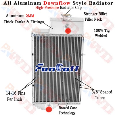 AT20847 4 Row Tractor Radiator Fits John Deere JD400 1520 2030 2020 2640 AR65715