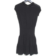 RED VALENTINO French Sleeve Above Knee Docking Dress Size S Black Women USED