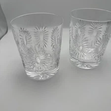 2 Waterford Crystal Millennium Health Double Old Fashioned Toasting Glasses 