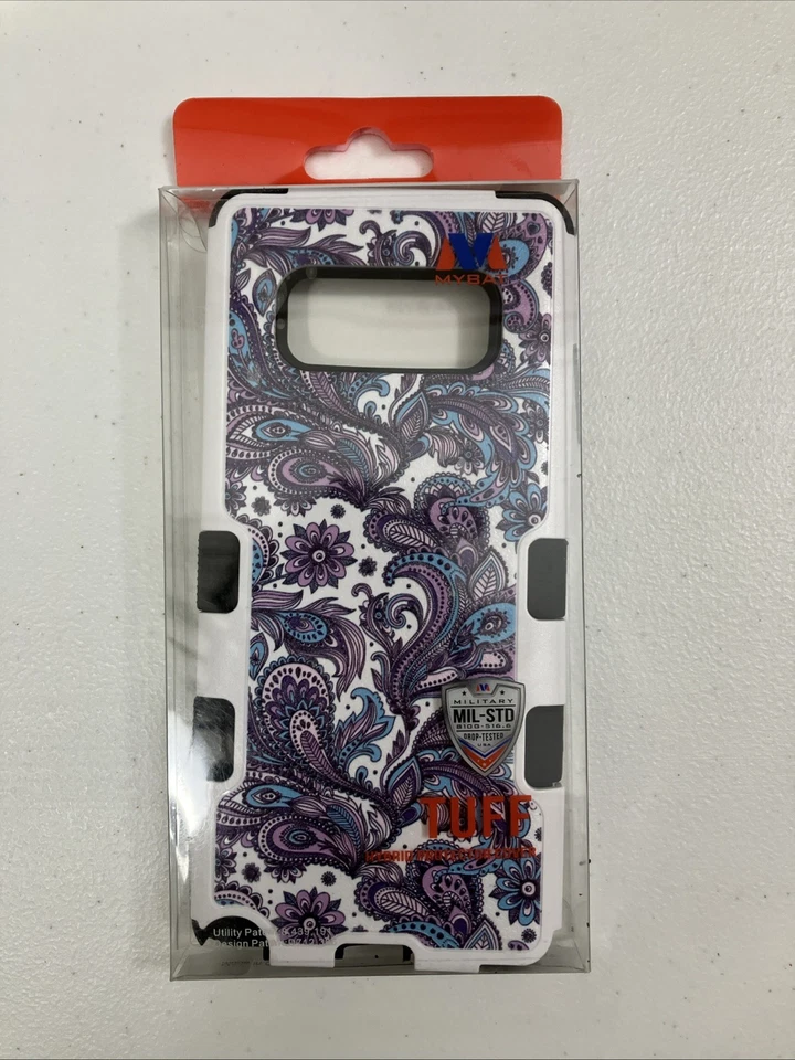 Capa telefone híbrida Mybat Tuff roxo azul paisley Samsung Galaxy Note 8 - Imagem 4 de 4