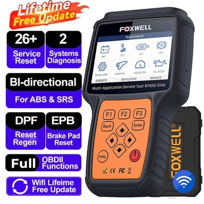 FOXWELL NT650 Elite OBD2 Scanner Wireless Car ABS SRS Engine Code Reader Diagnos