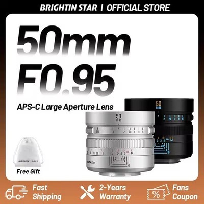 Brightin Star 50mm F0.95 APS-C Large Aperture Prime Lens for EF-M/RF/E/X/Z/M43