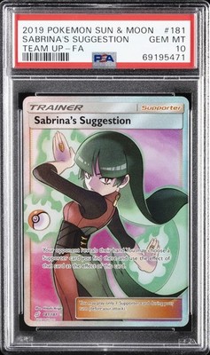 2019 POKEMON SUN & MOON TEAM UP #181 FULL ART/SABRINA'S SUGGESTION