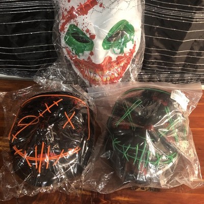 Lot Of 3 Light Up Halloween Masks