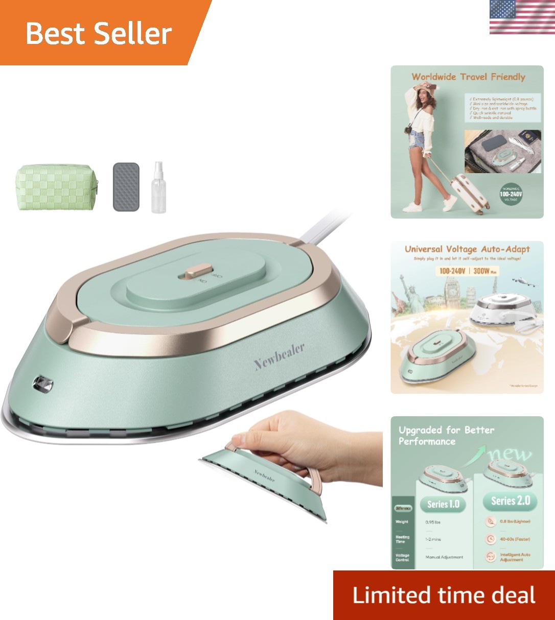 0.8lbs With Non-stick Soleplate - Ideal For Travelers