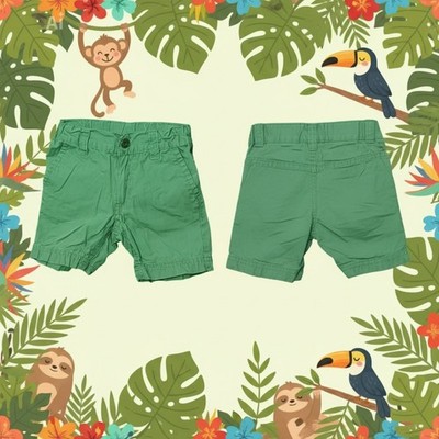 Impidimpi Jungen Hose Kurz Sommer Grün    Gr. 74/80