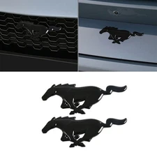 For Ford Mustang 2024 2025 2026 Glossy Black Front+Rear logo Emblem Cover Trim