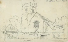 Wouldham Church Kent - Pencil Drawing - Early 19th Century