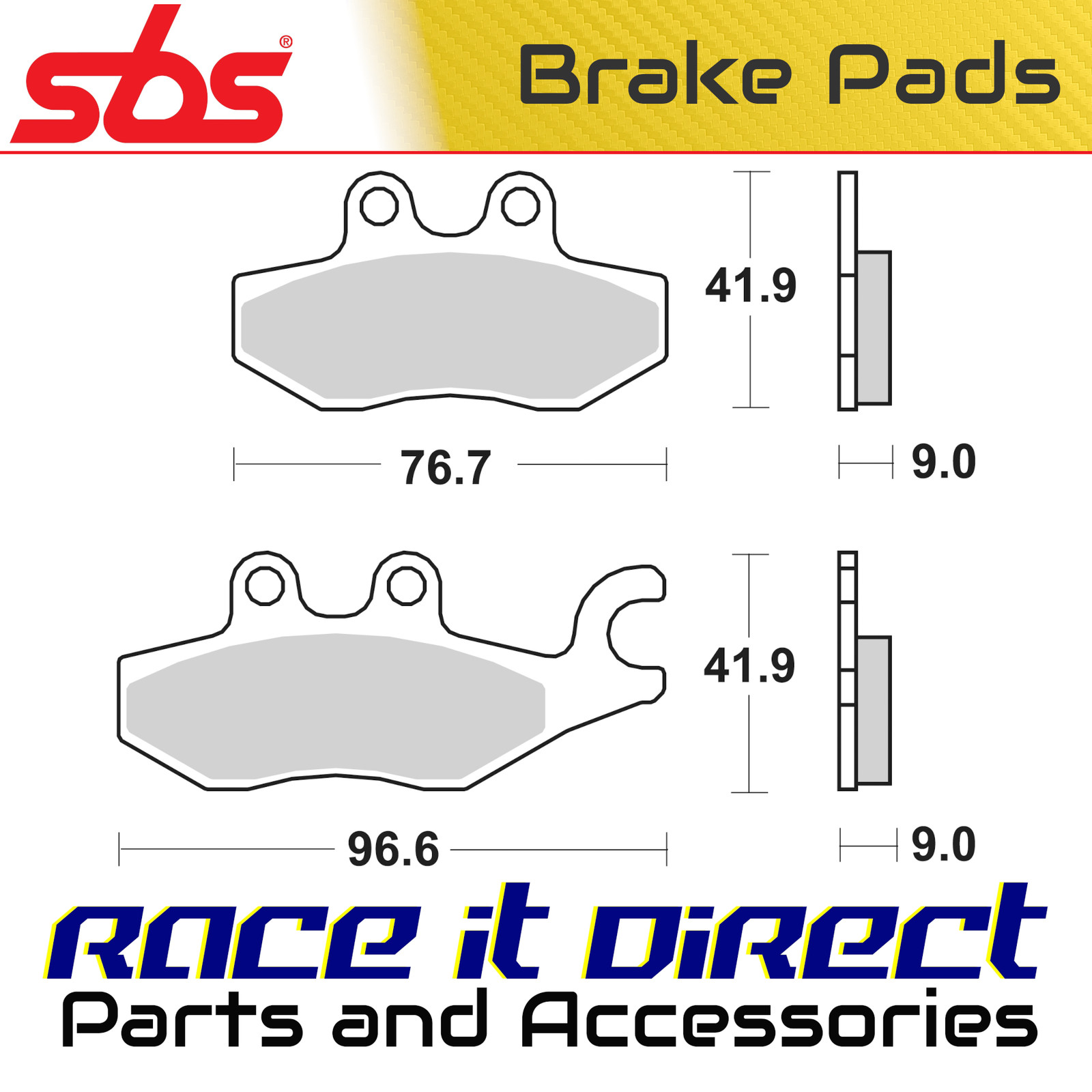 Brake Pads for PIAGGIO MP3 300 HYBRIDE 2010-2015 Rear Scooter SBS