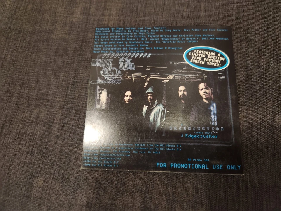 Fear Factory - Resurrection 2 Song Promo Sampler (RR Promo 368, CD 1998) - Image 2 of 4