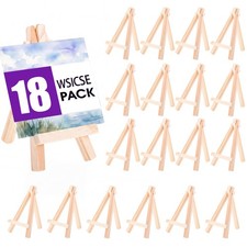18 Pcs 5 Inch Mini Wood Easel Stand Small Display Holder for Canvas Crafts Photo
