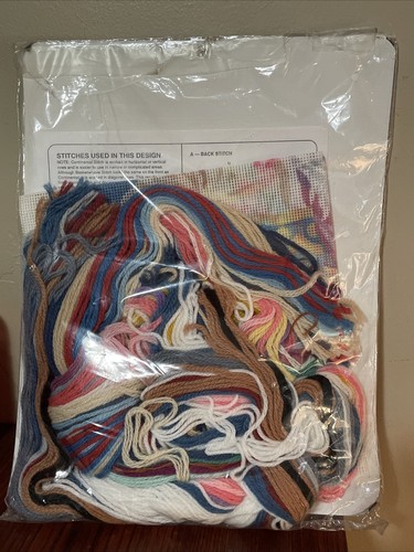 1991 Dimensions Carousel Trio Needlepoint 18”x 18” - Picture 4 of 4
