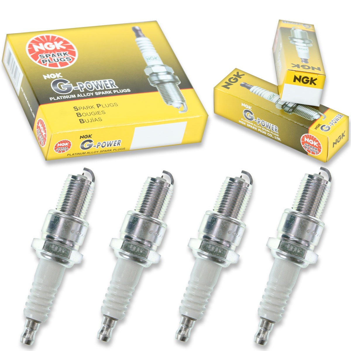4 pcs NGK G-Power Spark Plugs for 1971-1979 Fiat 128 1.3L 1.1L L4 - Engine eb