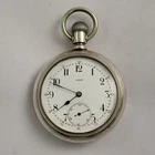 Antique Omega 15 Jewels Silver-Plated Pocket Watch, Pre-Owned, Runs (40-#63)