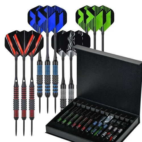 Steel Darts Pfeile Set 12 Stück – Profi Steeldarts mit Metallspitze, 20 & 24g