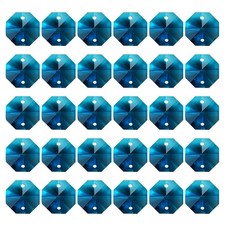 30 Pack K9 Crystal Octagon Beads 2 Holes 14mm Chandelier Prisms Sky Blue