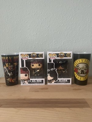 Guns N  Roses Funko Pop Rocks Axl Rose / Slash + 2 Tourbecher 2025 München
