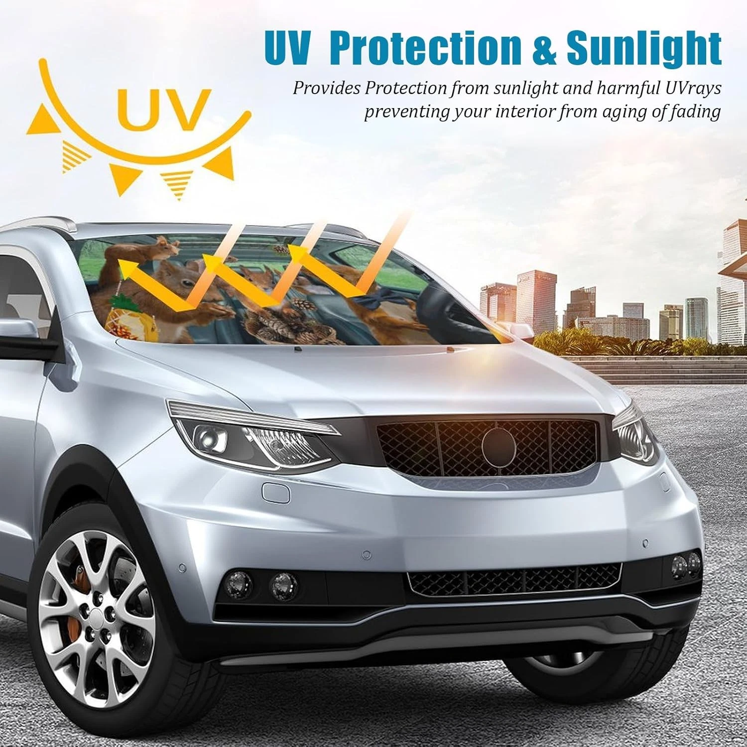 Car Windshield Sun Shade Foldable Sunshade Front  Accessories (59x27.5 inches)