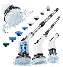 Electric Spin Scrubber, Cordless Cleaning Brush with 8 Replaceable Brush Heads,