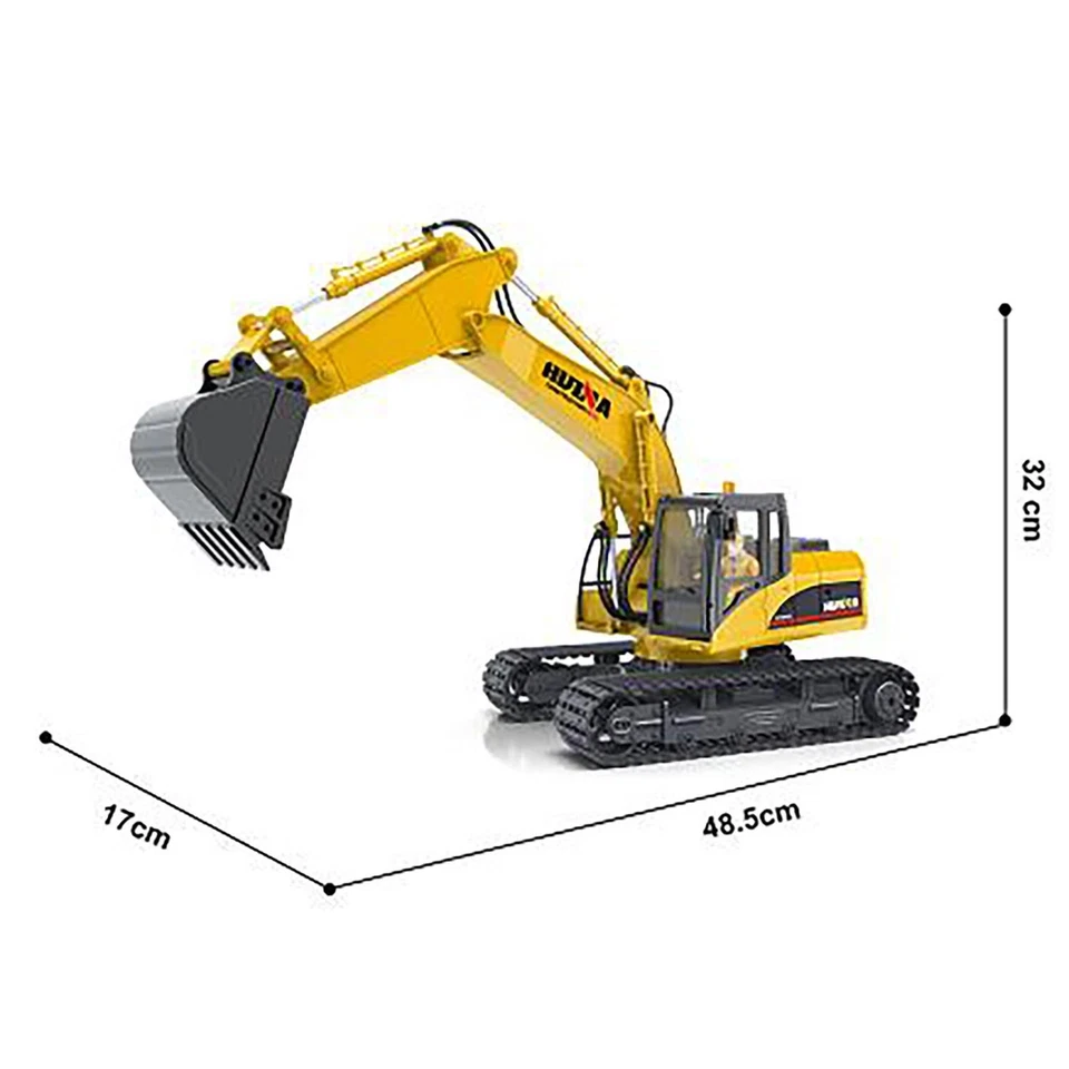 HUINA 1/14 Electric RC Excavator 1535 RTR Digger 15CH 2.4G Battery Sound Gifts - Image 3 of 4