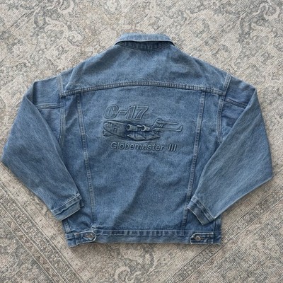 90s USA Made C-17 Globemaster III Denim Jacket employee exclusive