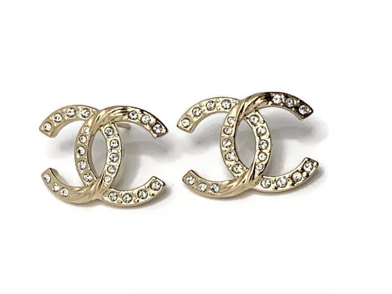 Chanel Authenticated Crystal Gold Earrings