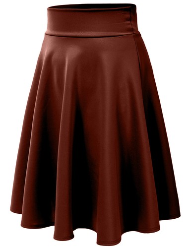 NE PEOPLE Women's Basic High Waist Stretch Knee High Flare Skater Skirt NEWSK21 - Picture 57 of 61