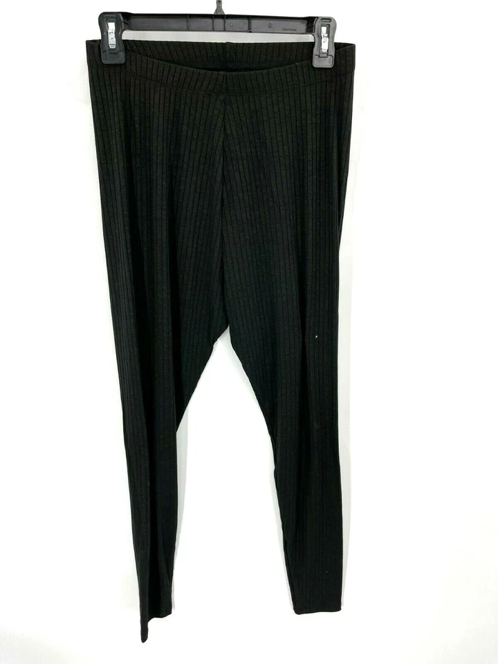 Asos 孕妇打底裤女式 XL 黑色罗纹弹力拉裤休闲 — 第 2/4 张图片