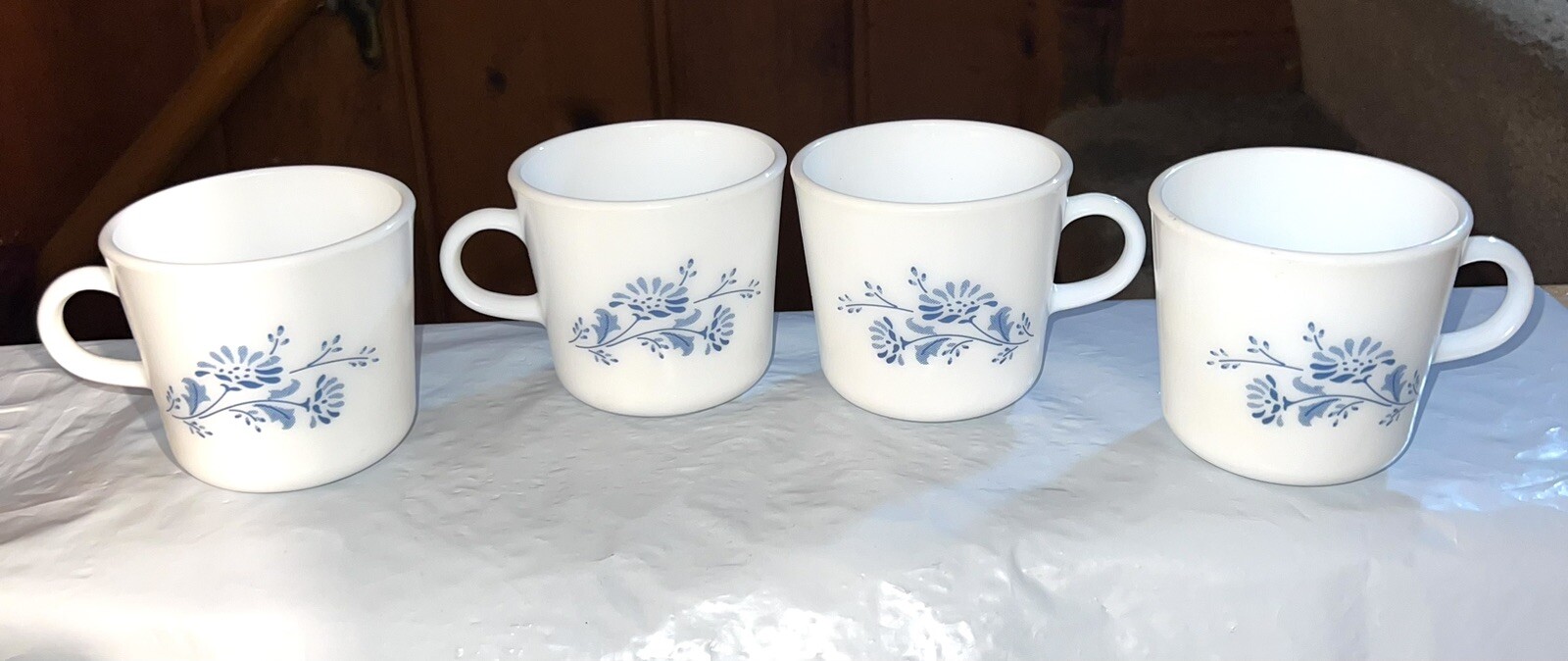 その他 AURA Strap 2 Apple Watch 38/40/41mm 4 Corning Ware Colonial Mist Coffee Tea Cups Mugs ~ White Blue