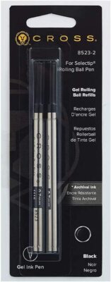 Cross 2/pack Medium Black Rollerball Pen Refills 8523-2 New Version