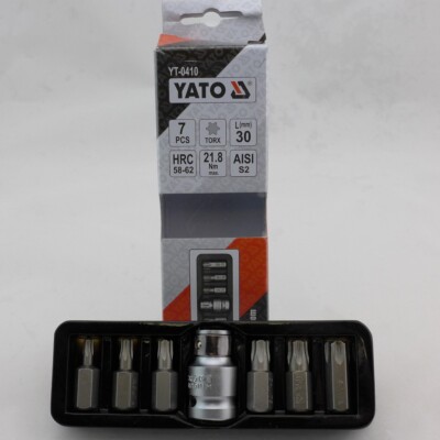 YATO Torx Bitsatz Steckschlüssel Satz 7tlg. S2 T25 T30 T40 T45 T50 T55 YT-0410