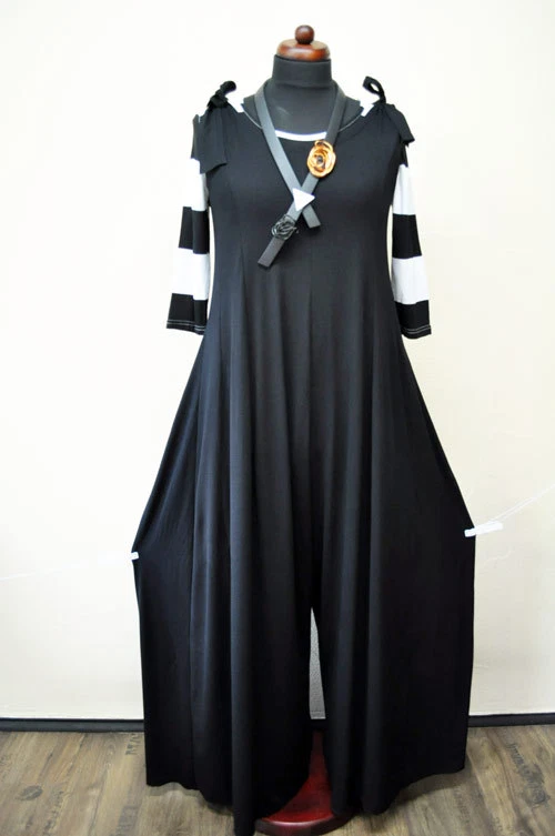 Lagenlook Traum-Overall  Marlene-Stil tiefer Schritt BLACK Gr 42,44,46,48,50 - Bild 2 von 3