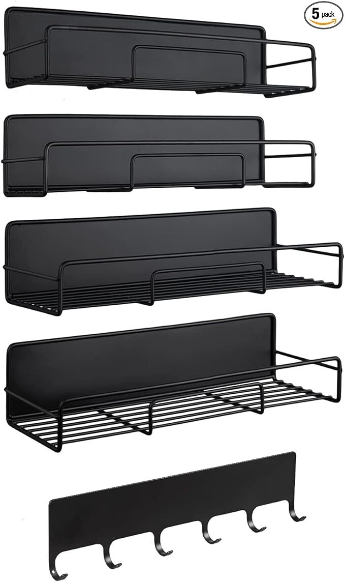 Paquete de 5 estantes magnéticos para refrigerador, estante magnético movible.