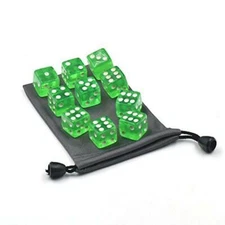 20X Green 6 Sided D6 16mm RPG D&D D20 Game Dice bag DG