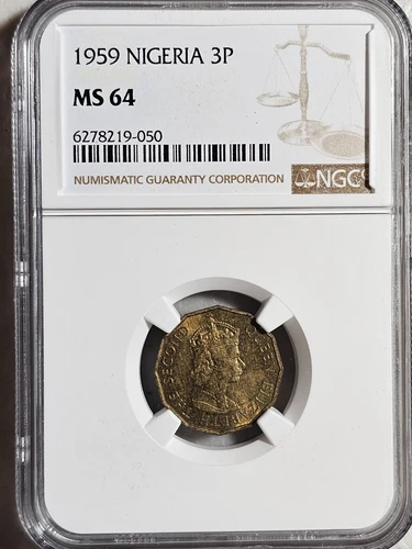 Nigeria 3 Pence 1959 NGC MS 64
