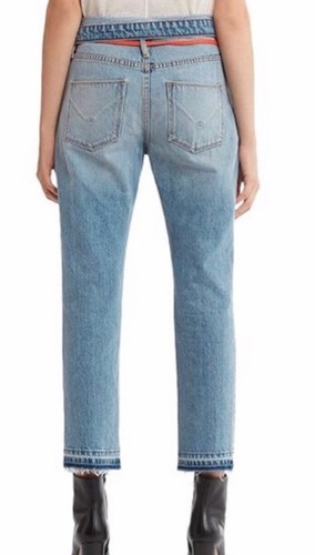 $295 Hudson JESSI Size 32 Boyfriend Distressed Jeans High Waist Raw Hem - Picture 6 of 12