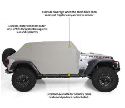 Smittybilt Cab Cover with Door Flaps (Gray) For 18-22 Jeep
