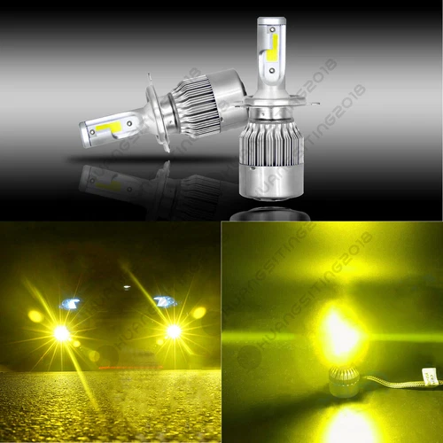 NEW 2PC H4 9003 3000K Yellow 8000LM LED Headlight Bulbs Kit High & Low Beam BF