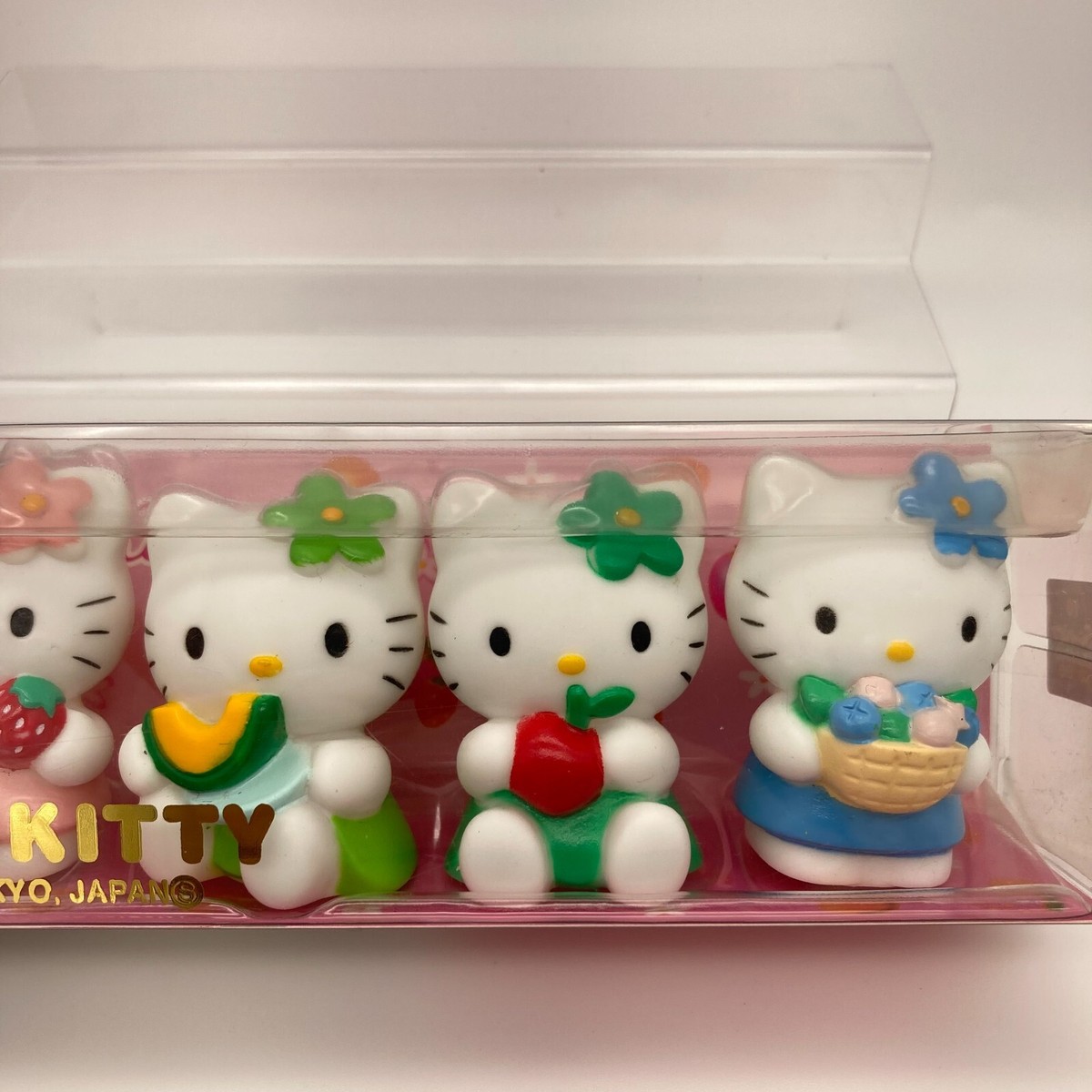 Hello Kitty Fruit Doll Figure Set of 7 Sanrio 2002 Very Rare