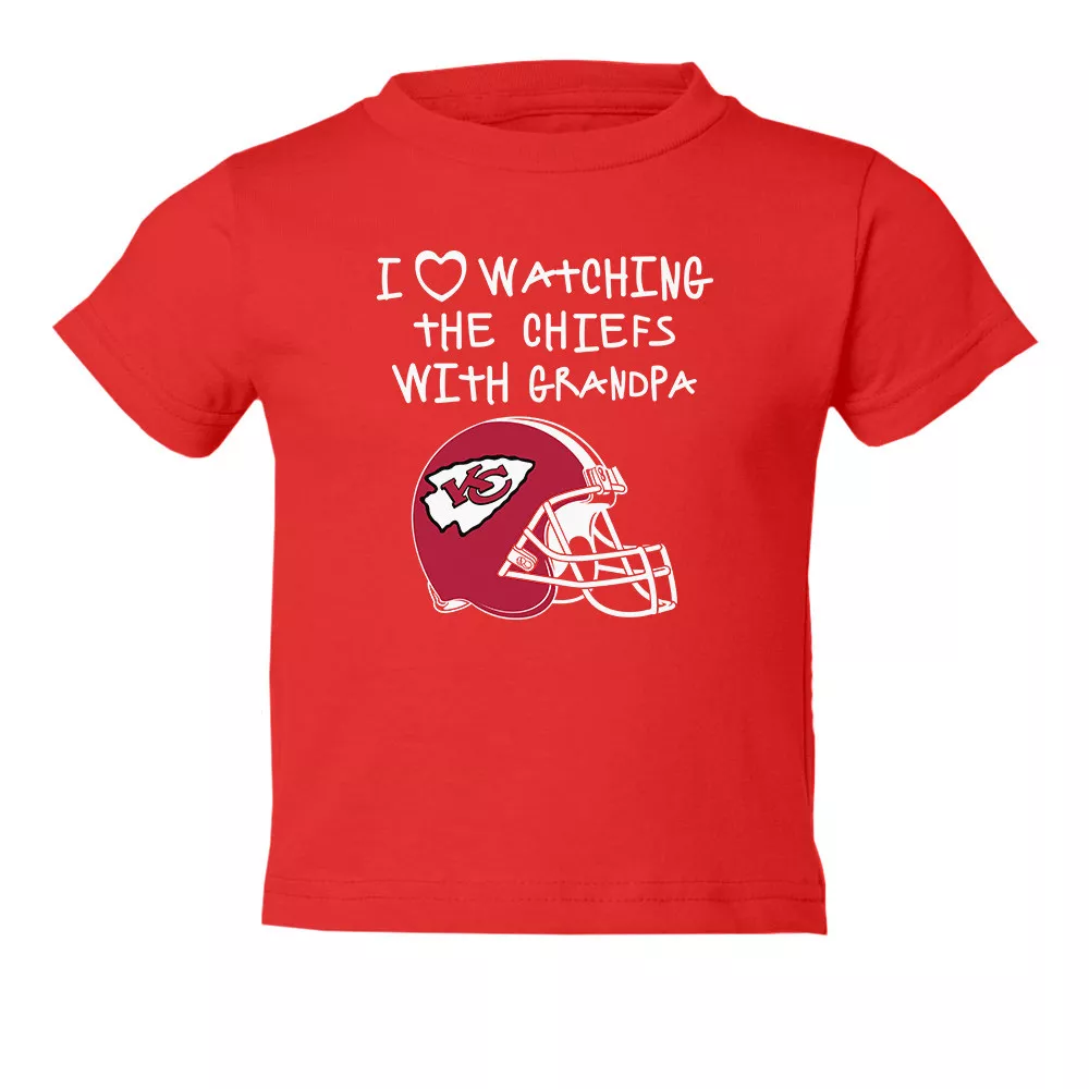 Kansas City Chiefs I Love Watching With Grandpa Kids Toddler T