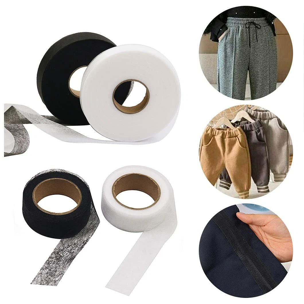 Interlining Iron on Apparel Adhesive fabric Sewing roll Double-sided Hem  tape